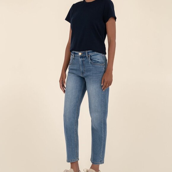 Kut from the Kloth Kit High Rise Relaxed Straight Leg Size 1414 / Ahead W/Medium - Picture 2 of 3